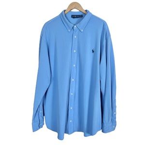 Ralph Lauren Featherweight Mesh Shirt Sky Blue Size 3XB
